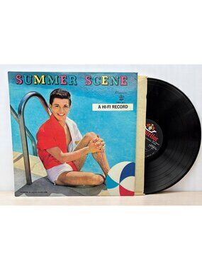 Frankie Avalon Summer Scene Vinyl LP 60s Pop Hi Fi Sticker Chancellor CHLS 5011